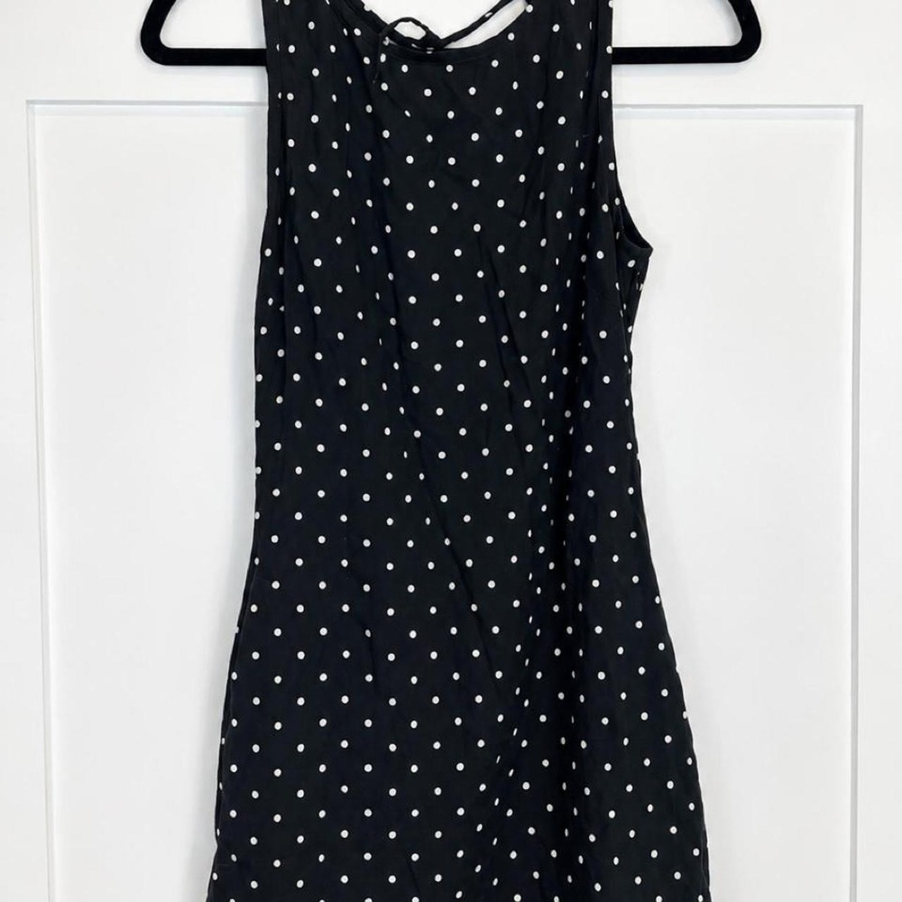 Motel Black & White Polka Dot Mini Dress — Size small